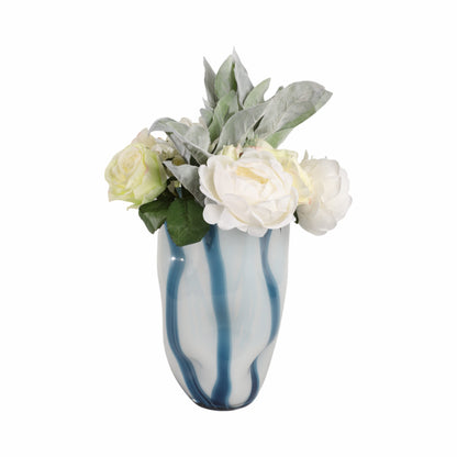 11" Beldan Medium Blue Glass Vase