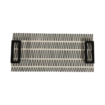 S/2 18/22" Gobiel Black & White Resin Trays