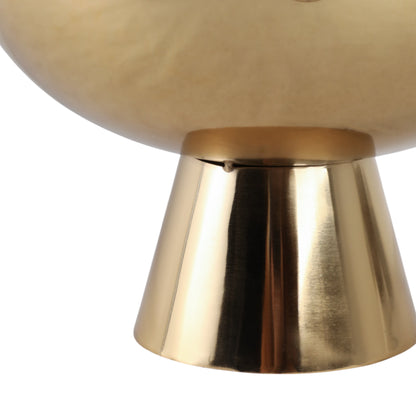 10" Adalyn Pyrite Stone And Steel Bowl