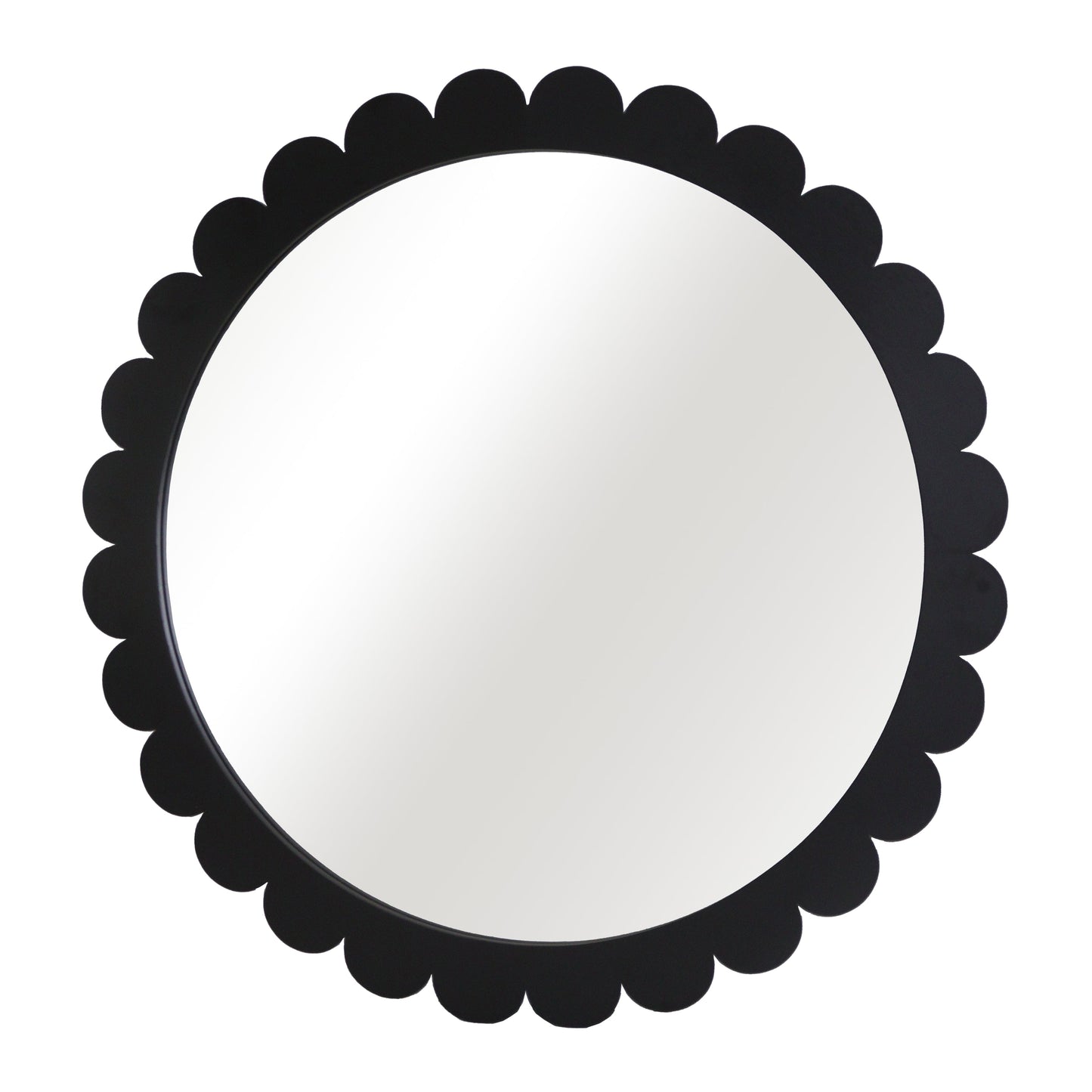 20595 |34" Scallop Border Mirror, Black