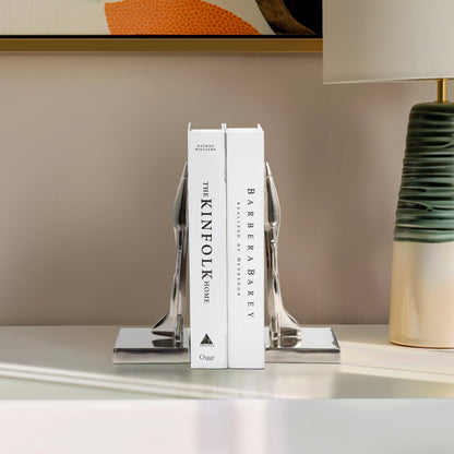 S/2 9" Orleans Silver Plane Bookends