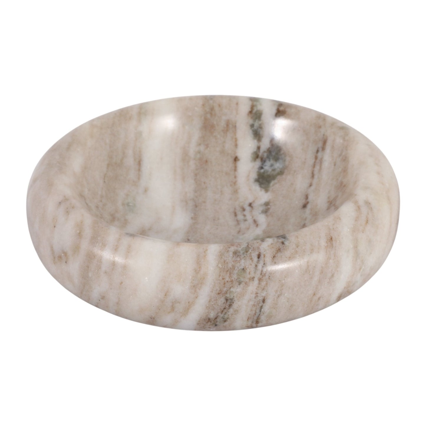 8" CHUNKY CURVED MARBLE BOWL, BEIGE