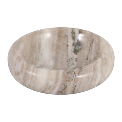 8" CHUNKY CURVED MARBLE BOWL, BEIGE