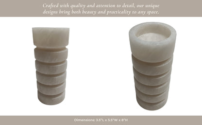 8" Solica Small Alibaster Candleholder