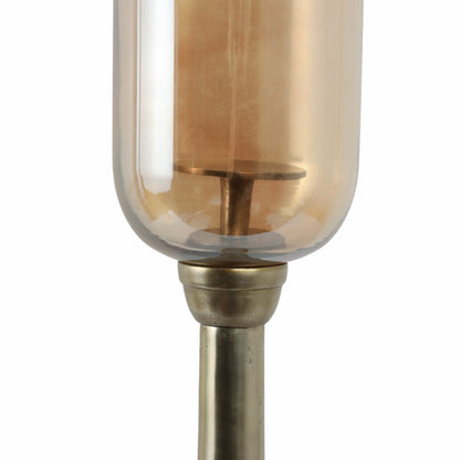 34" Illum Small Gold Glass Candle Hurricane