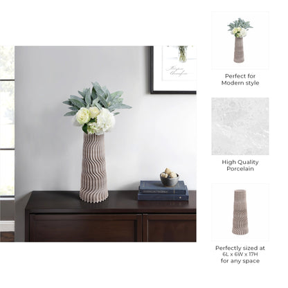 Shelvin 3d Printed Porcelain Vase, Multi |EV21283-02