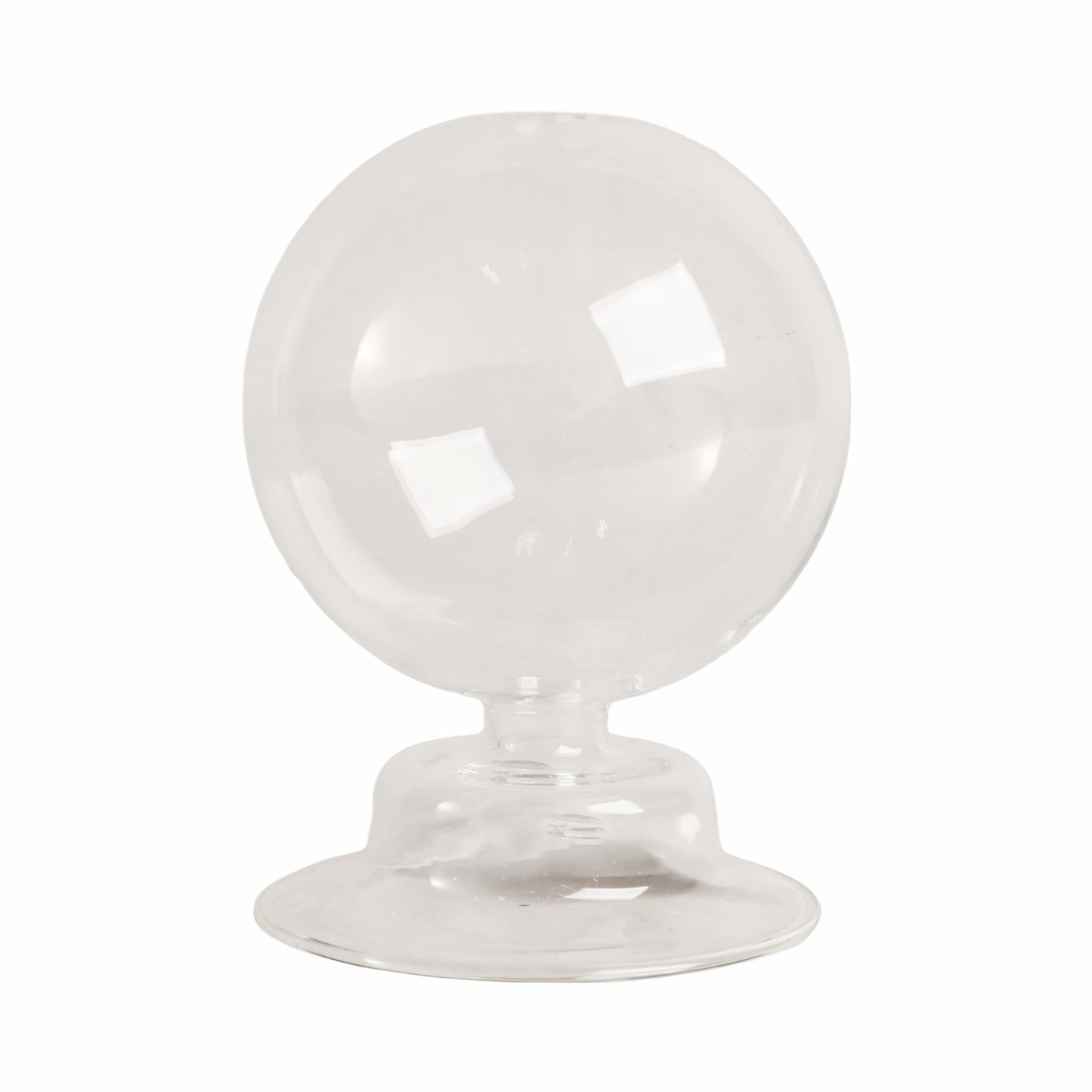 7" Glass Bubble Taper Candle Holder, Clear