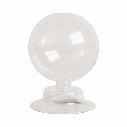 7" Glass Bubble Taper Candle Holder, Clear