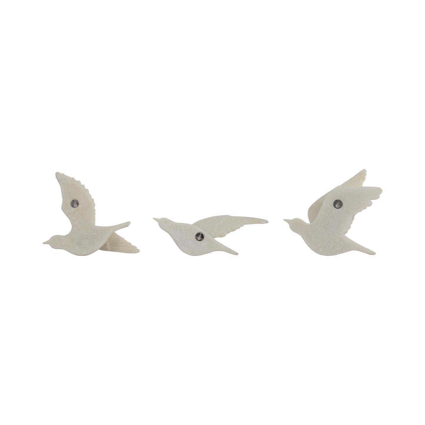 EV19794 |S/3 Horizon Quartz Resin Bird Wall Decor, White