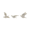 EV19794 |S/3 Horizon Quartz Resin Bird Wall Decor, White