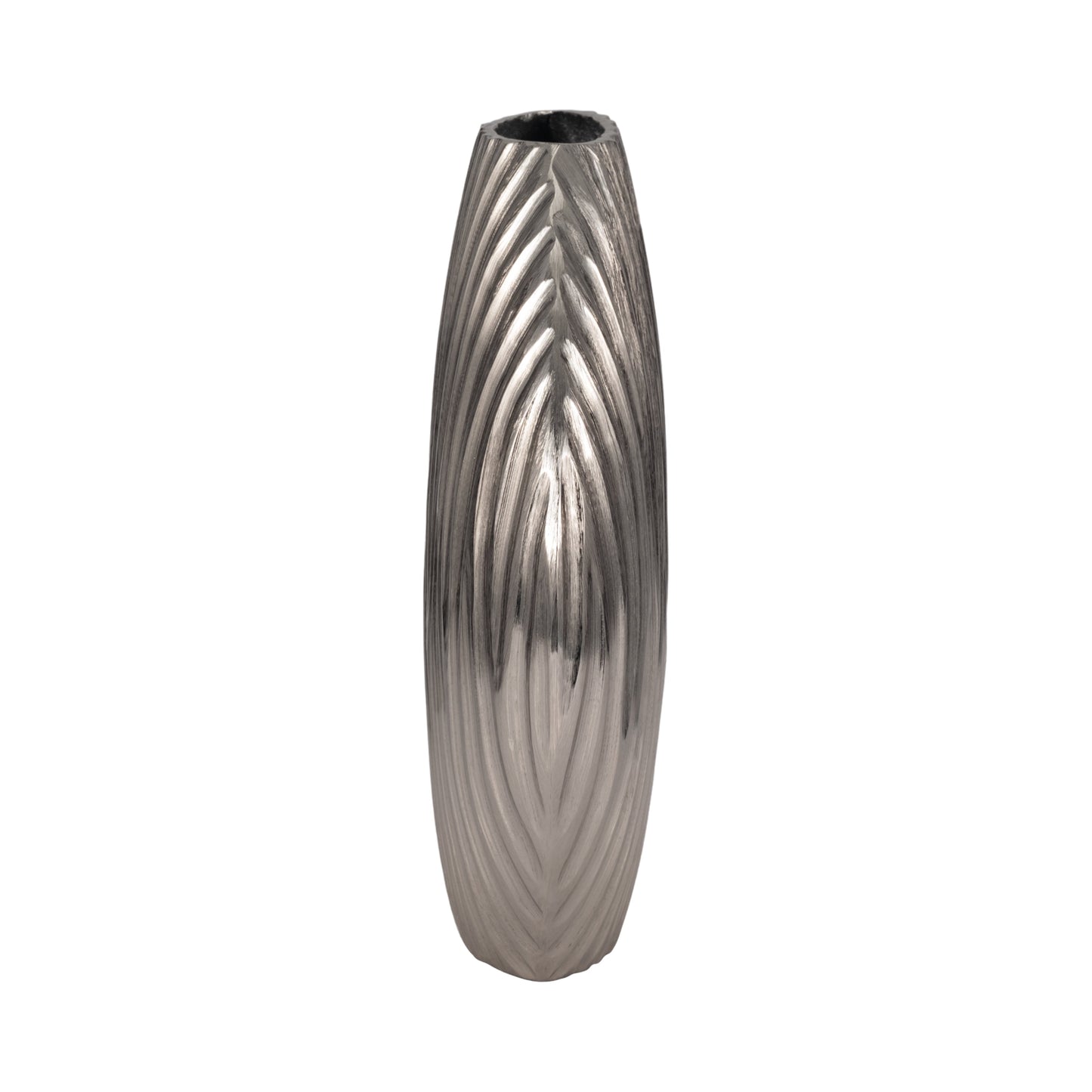 EV19178-02 |Metal, 13" Forli Medium Silver Vase