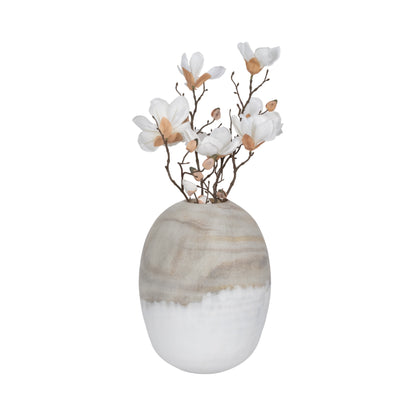 EV19654  13" SAVU SMALL GREEN GLASS VASE( Sagebrook Home  )