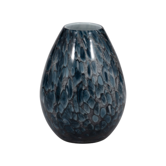 EV19442-01  12" CAHAN MEDIUM BLACK STRIPED VASE( Sagebrook Home  )