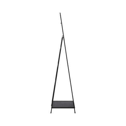 63" Standing Mirror W/ Hooks, Black