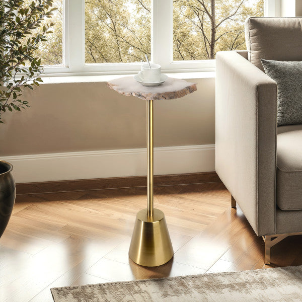 Golden stone accent Table