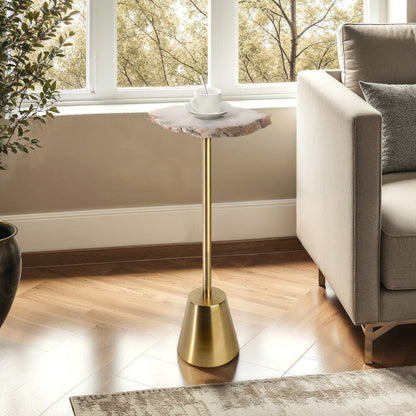 Golden stone accent Table