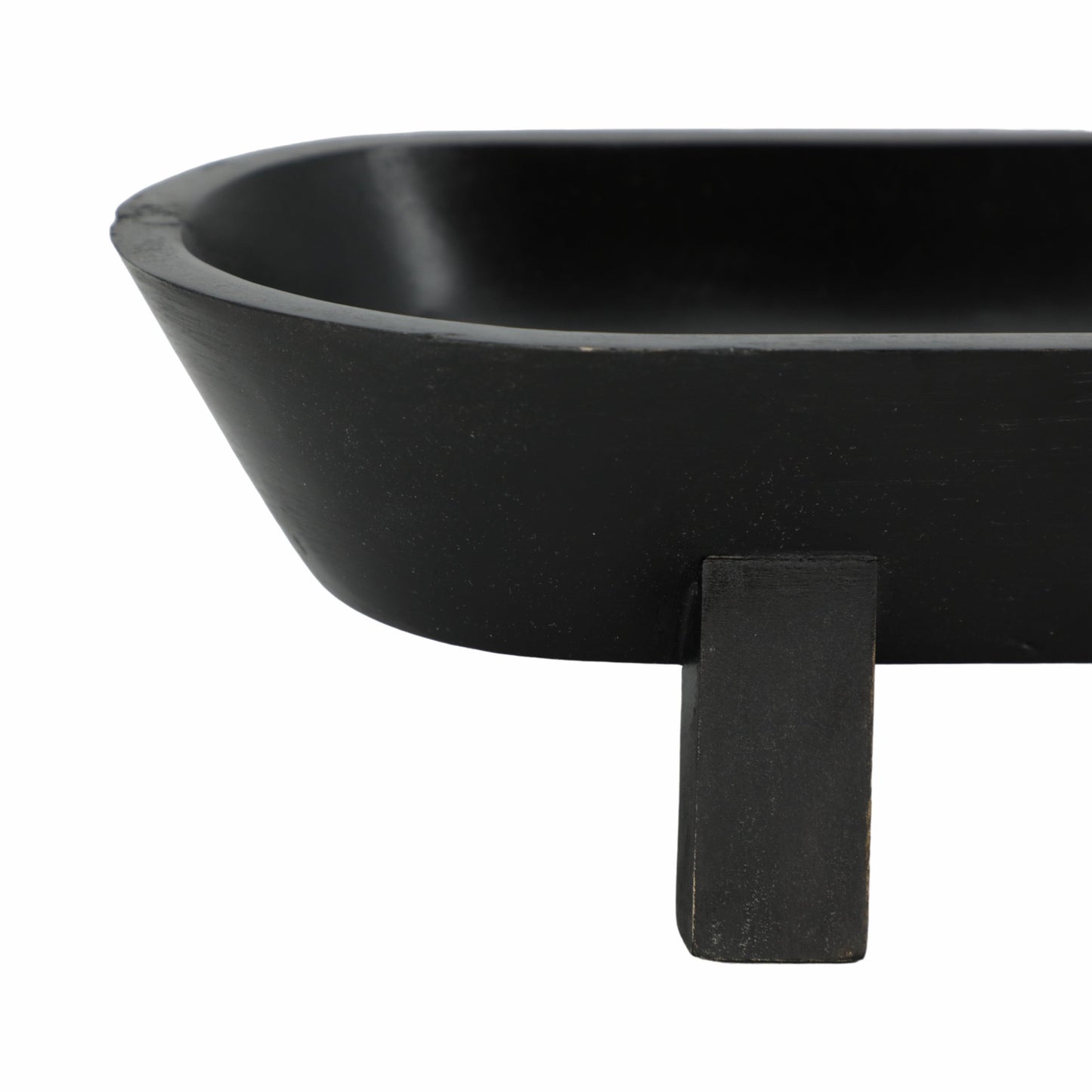 16" Footed Oval Bowl, Black