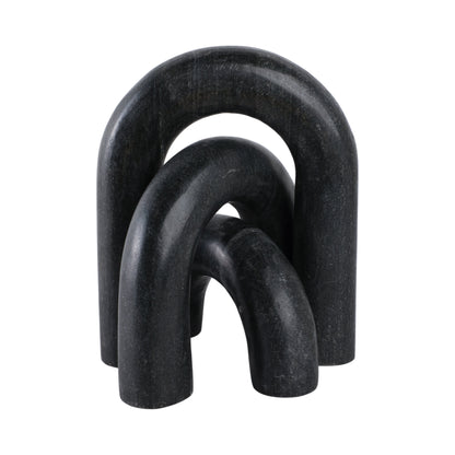 S/3 10" Walton Black Marble Arches
