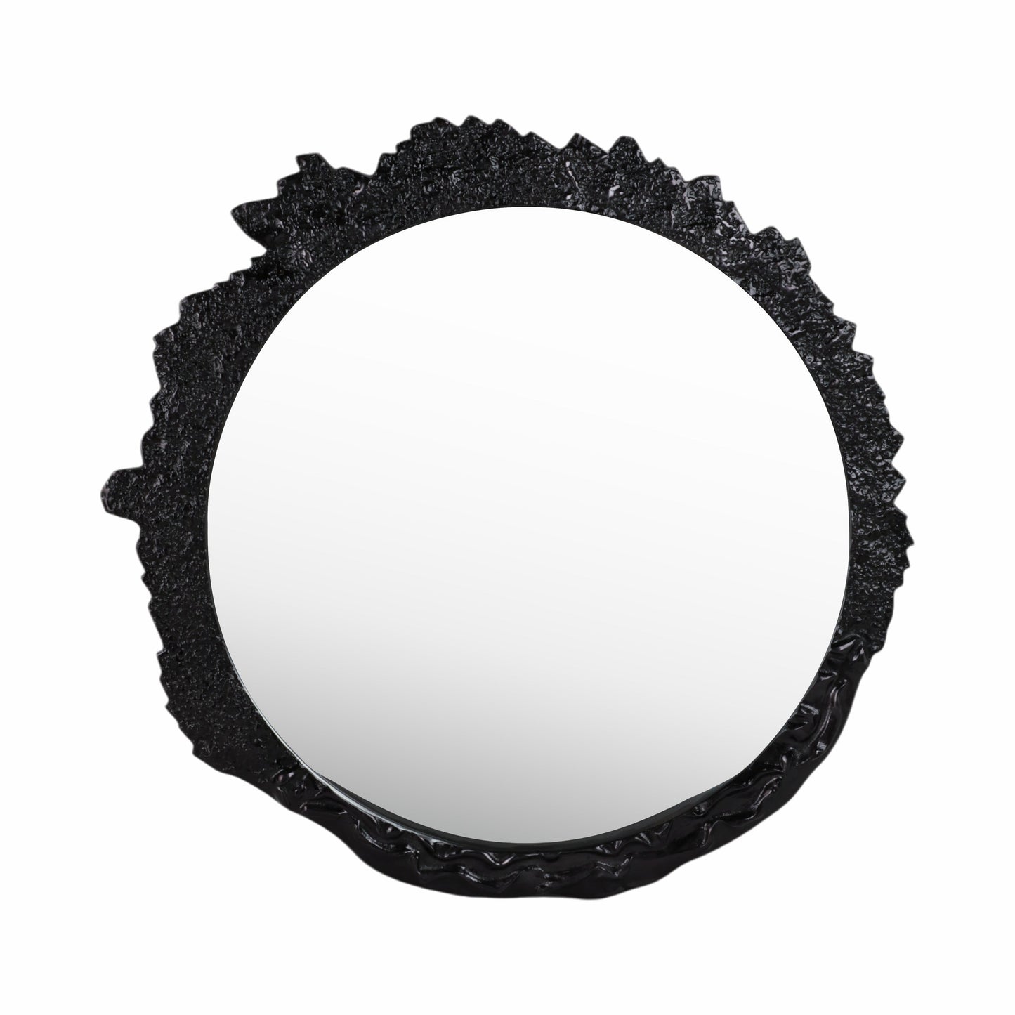35" Eron Metal Wall Mirror, Black