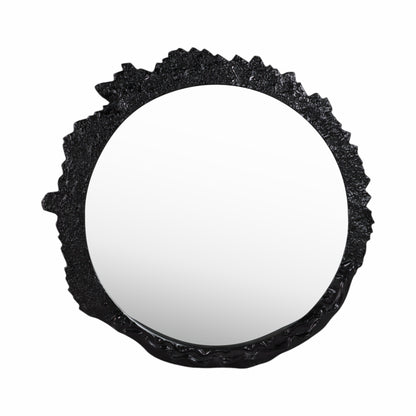 35" Eron Metal Wall Mirror, Black