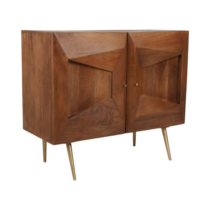 38" Hallox Carved Wood 2-door Chest