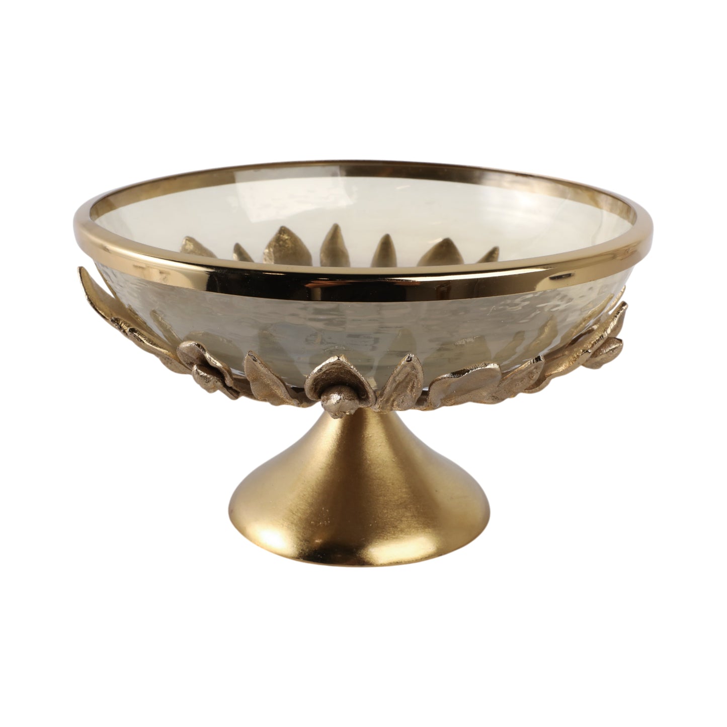 13" Eaves Glass And Metal Bowl