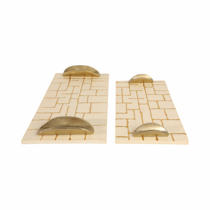 S/2 18/22" Gomez Gold Resin Trays