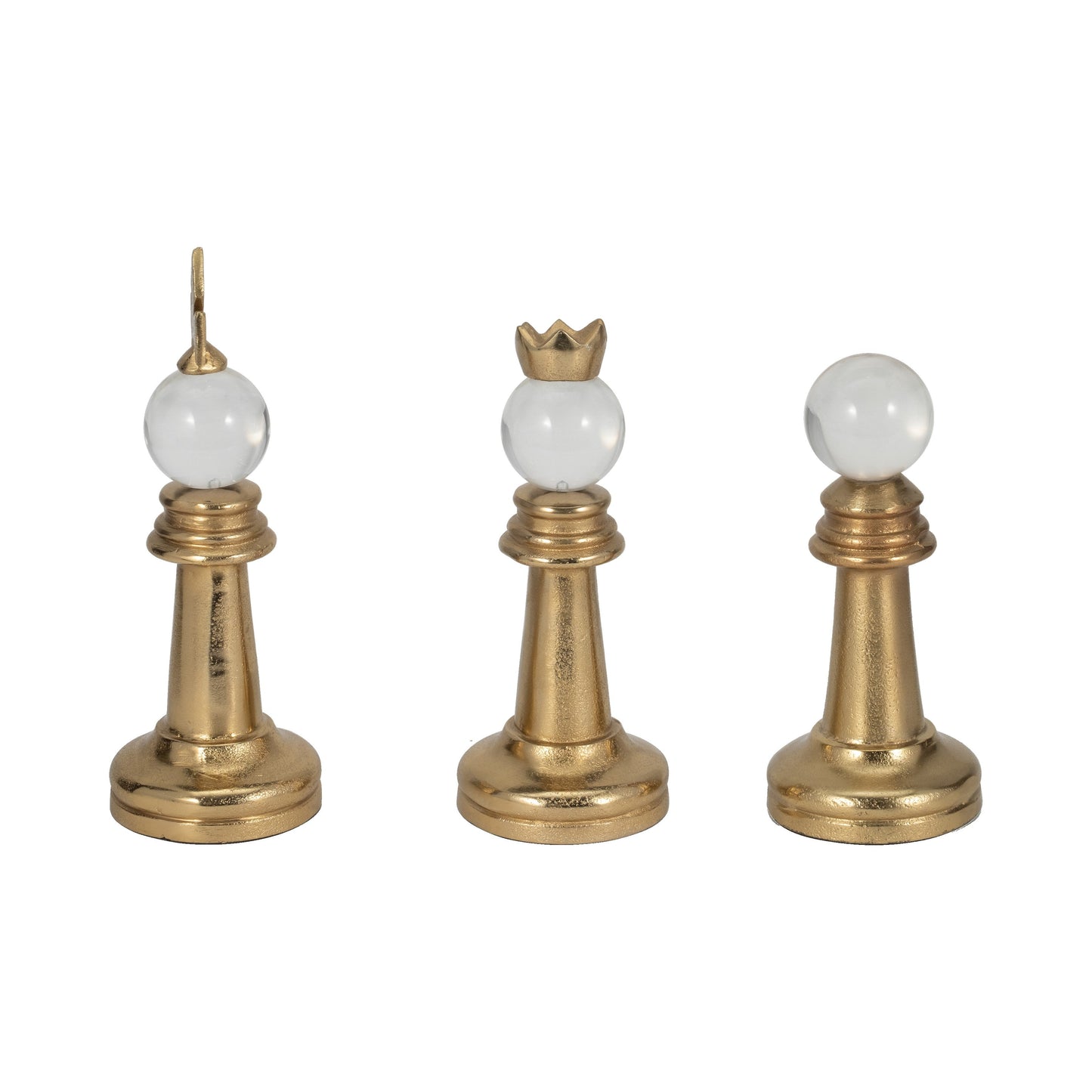 S/3 8/9/10" Turin Gold Chess Pieces