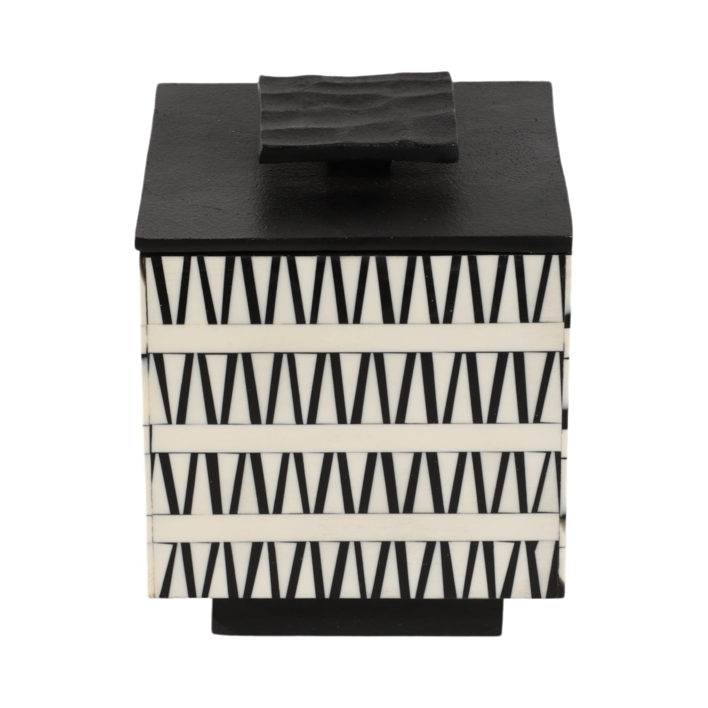 S/2 7/10" Gobiel Black & White Resin Boxes