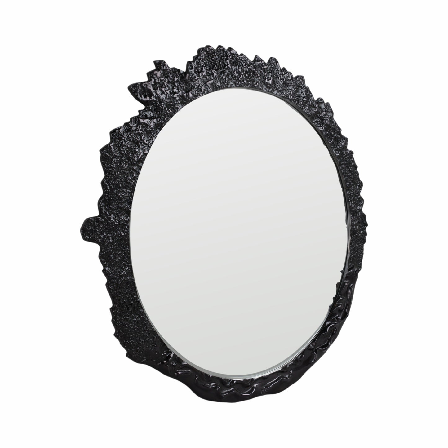 35" Eron Metal Wall Mirror, Black