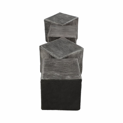 25" Lyon Large Silver Cube Statuary