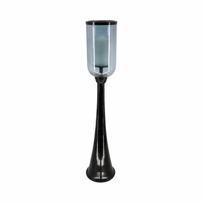 34" Ember Small Black Glass Candle Hurricane