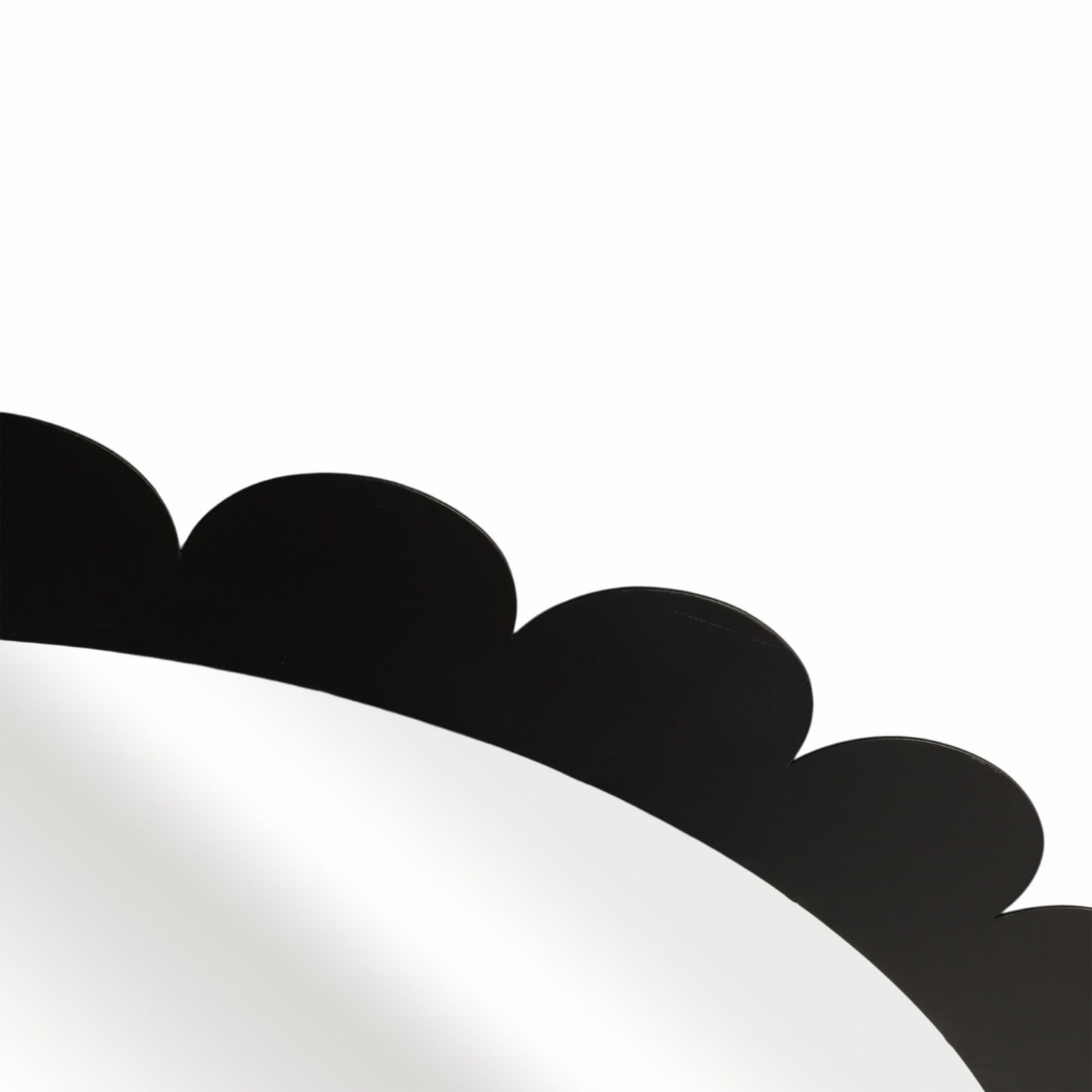 20595 |34" Scallop Border Mirror, Black