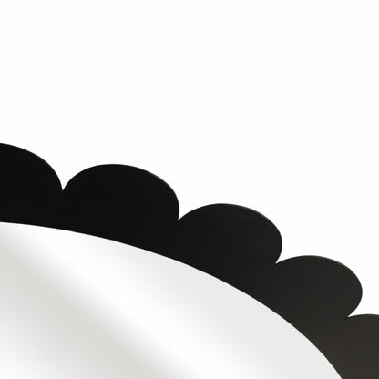 20595 |34" Scallop Border Mirror, Black