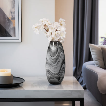 EV19692-01  12" MAUER SLEEK METAL GRAY VASE( Sagebrook Home  )