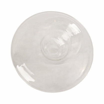 7" Vintage Glass Taper Candle Holder, Clear