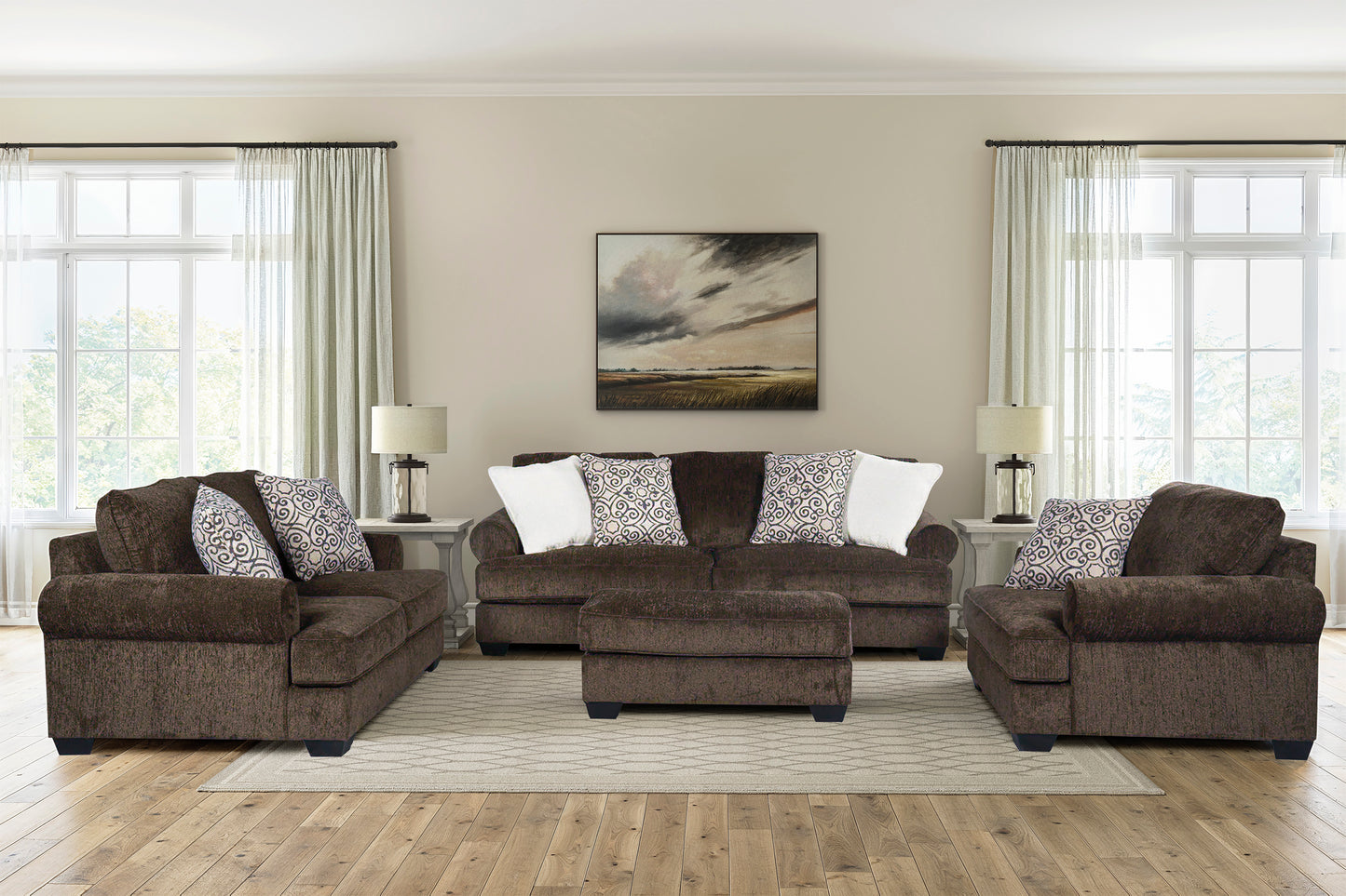 Monaghan Brown Sofa Set
