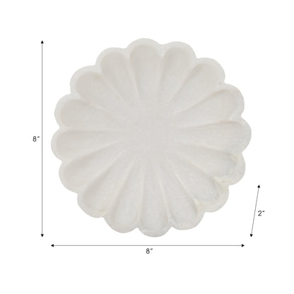 8" Hadara Marble Flower Tray, Tan