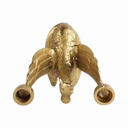Metal, 6" Giraffe W/ Wings 2 Taper Candle Holder,