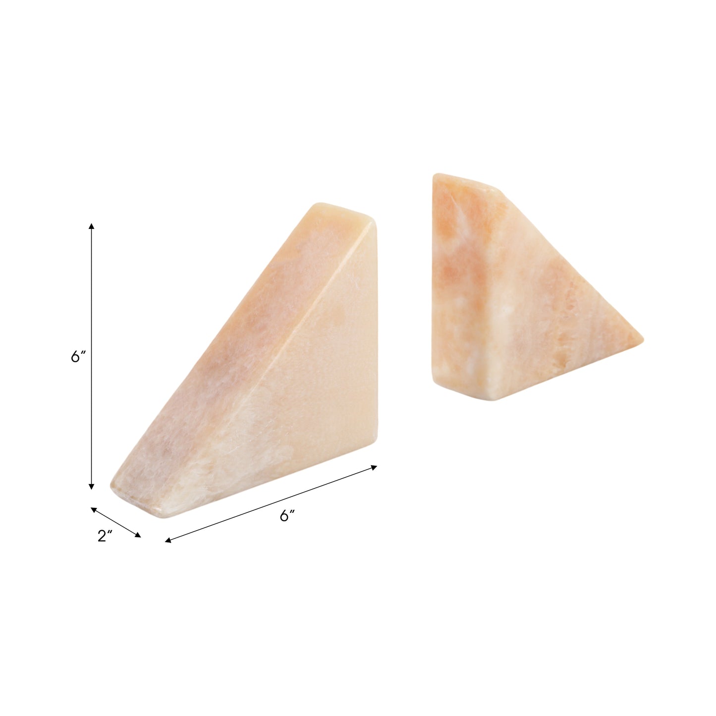 S/2 6 HONEY ONYX BOOKENDS