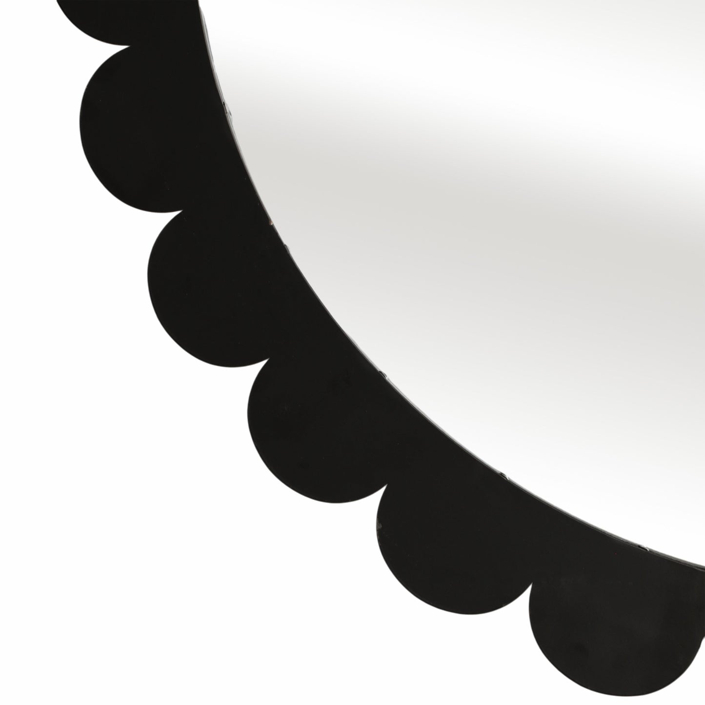 20595 |34" Scallop Border Mirror, Black