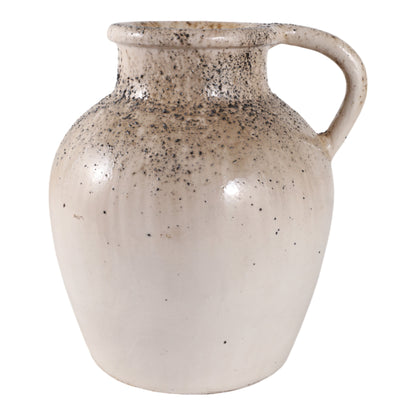 12x7" Textured Terracotta 2-handle Vase,ivry/brwn