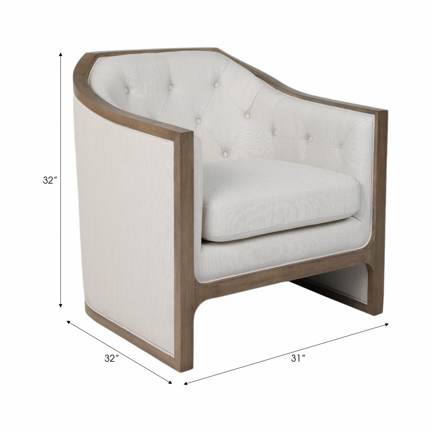 34" Mercier Accent Chair, Gray