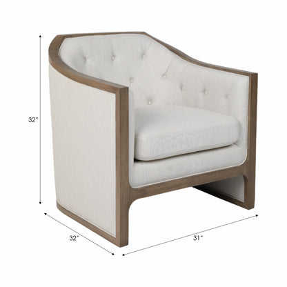 34" Mercier Accent Chair, Gray