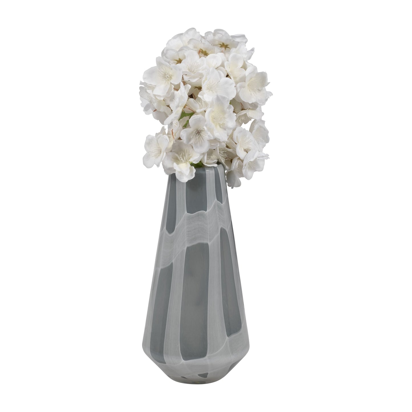 EV19697-03  7" VICTORIA SMALL GRAY GLASS VASE( Sagebrook Home  )