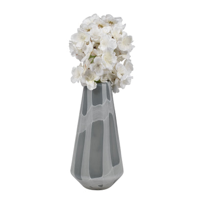 EV19697-03  7" VICTORIA SMALL GRAY GLASS VASE( Sagebrook Home  )