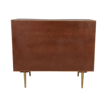 38" Hallox Carved Wood 2-door Chest