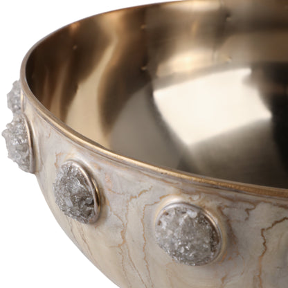 10" Frances Quartz Crystal And Steel Bowl