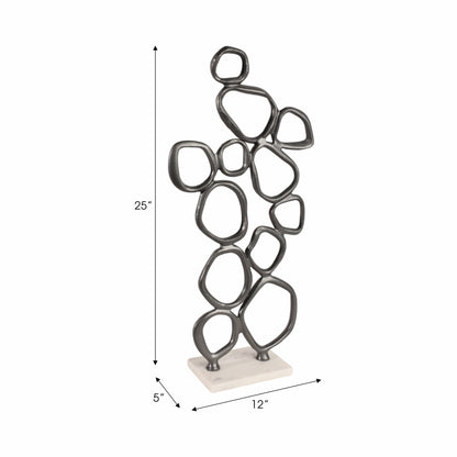 25" Tidus Small Ring Statuary, Black