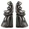 Daydreaming Frogs Aged Silver Bookends, S/2